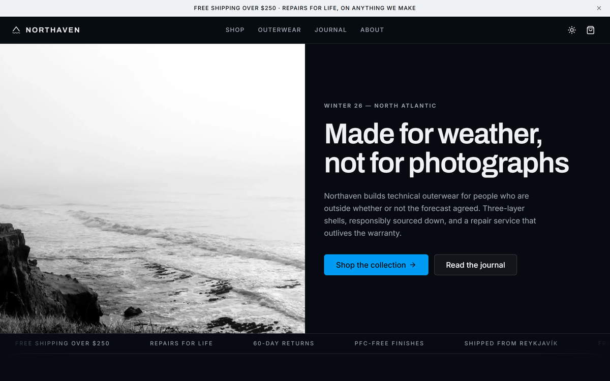 harbor template, home page